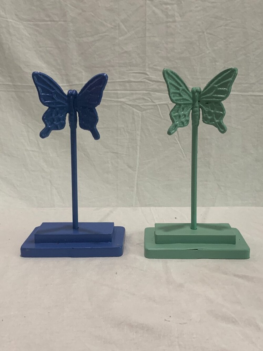 Cast Iron Butterfly Tablecloth Weights 8" Patio Cover Holders Heavy Duty Set 2